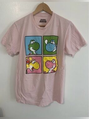 Yoshi T-shirt; Super Mario Official - 100% Cotton Large Size
